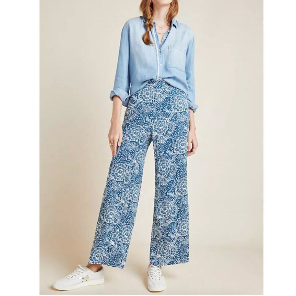 Anthropologie Maeve Anika Knit Wide-Leg Pants